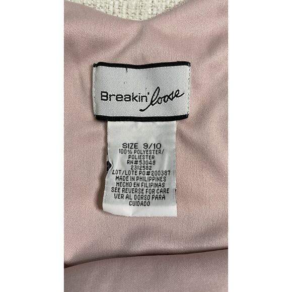 Breakin' Loose Y2K 90s Pink Floral Ruffle V-Neck Asymetrical Midi Dress Sz 9/10 - Picture 13 of 15